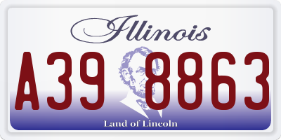 IL license plate A398863
