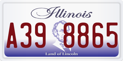 IL license plate A398865