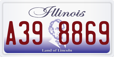 IL license plate A398869