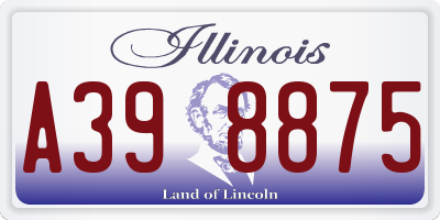 IL license plate A398875