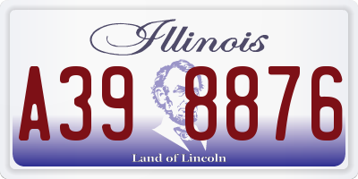 IL license plate A398876