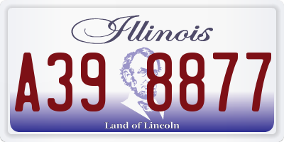 IL license plate A398877