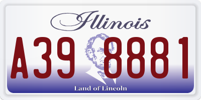 IL license plate A398881