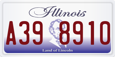IL license plate A398910