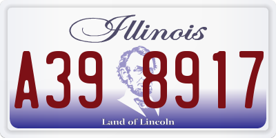 IL license plate A398917