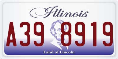 IL license plate A398919