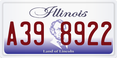 IL license plate A398922