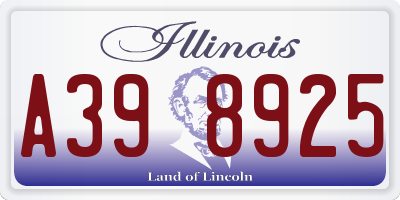 IL license plate A398925