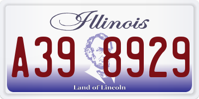 IL license plate A398929