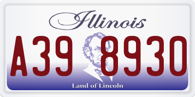 IL license plate A398930