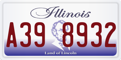 IL license plate A398932