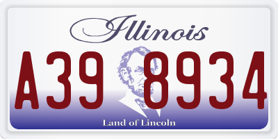 IL license plate A398934