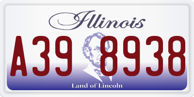 IL license plate A398938