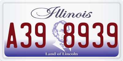 IL license plate A398939