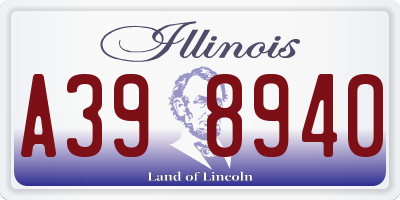 IL license plate A398940