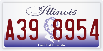 IL license plate A398954