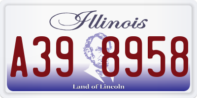IL license plate A398958
