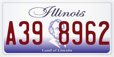 IL license plate A398962