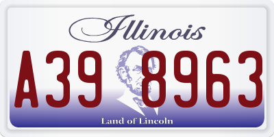 IL license plate A398963
