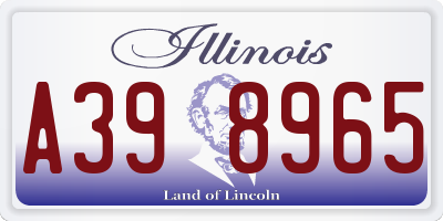IL license plate A398965
