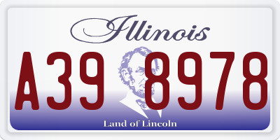 IL license plate A398978