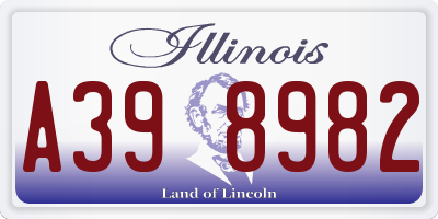 IL license plate A398982