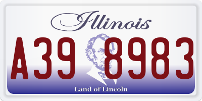 IL license plate A398983