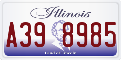 IL license plate A398985