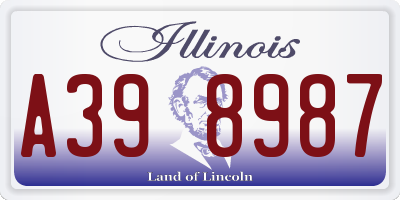 IL license plate A398987