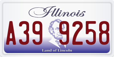IL license plate A399258