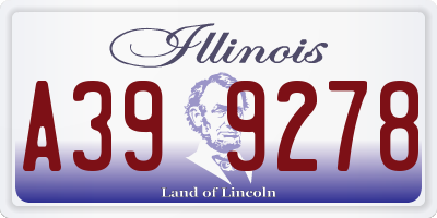 IL license plate A399278