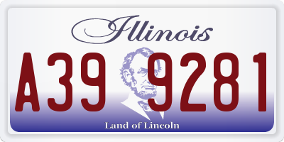 IL license plate A399281