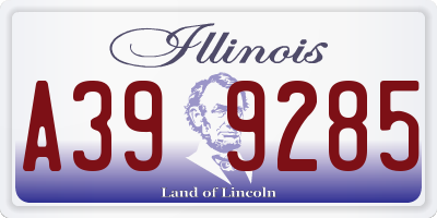 IL license plate A399285