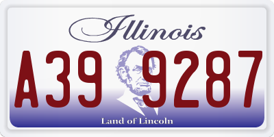 IL license plate A399287