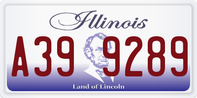 IL license plate A399289