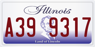 IL license plate A399317