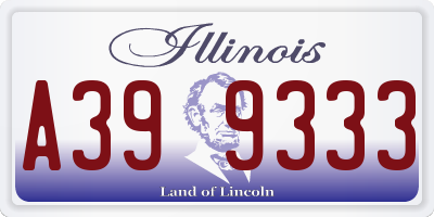 IL license plate A399333