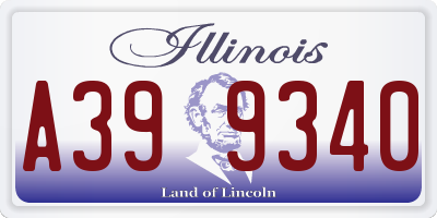 IL license plate A399340