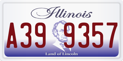 IL license plate A399357