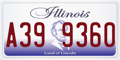 IL license plate A399360