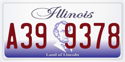 IL license plate A399378