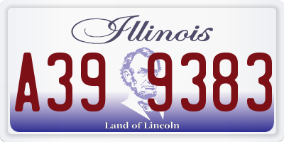 IL license plate A399383
