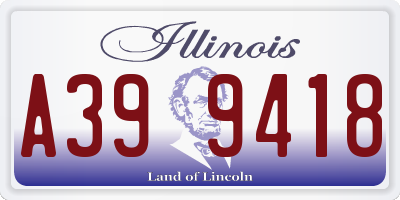 IL license plate A399418