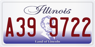 IL license plate A399722