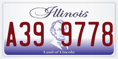 IL license plate A399778