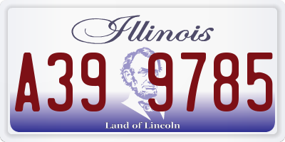 IL license plate A399785