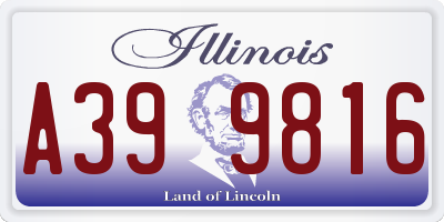 IL license plate A399816