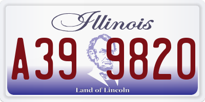 IL license plate A399820