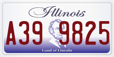 IL license plate A399825