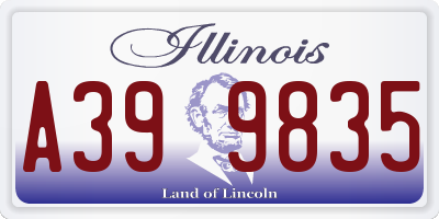 IL license plate A399835